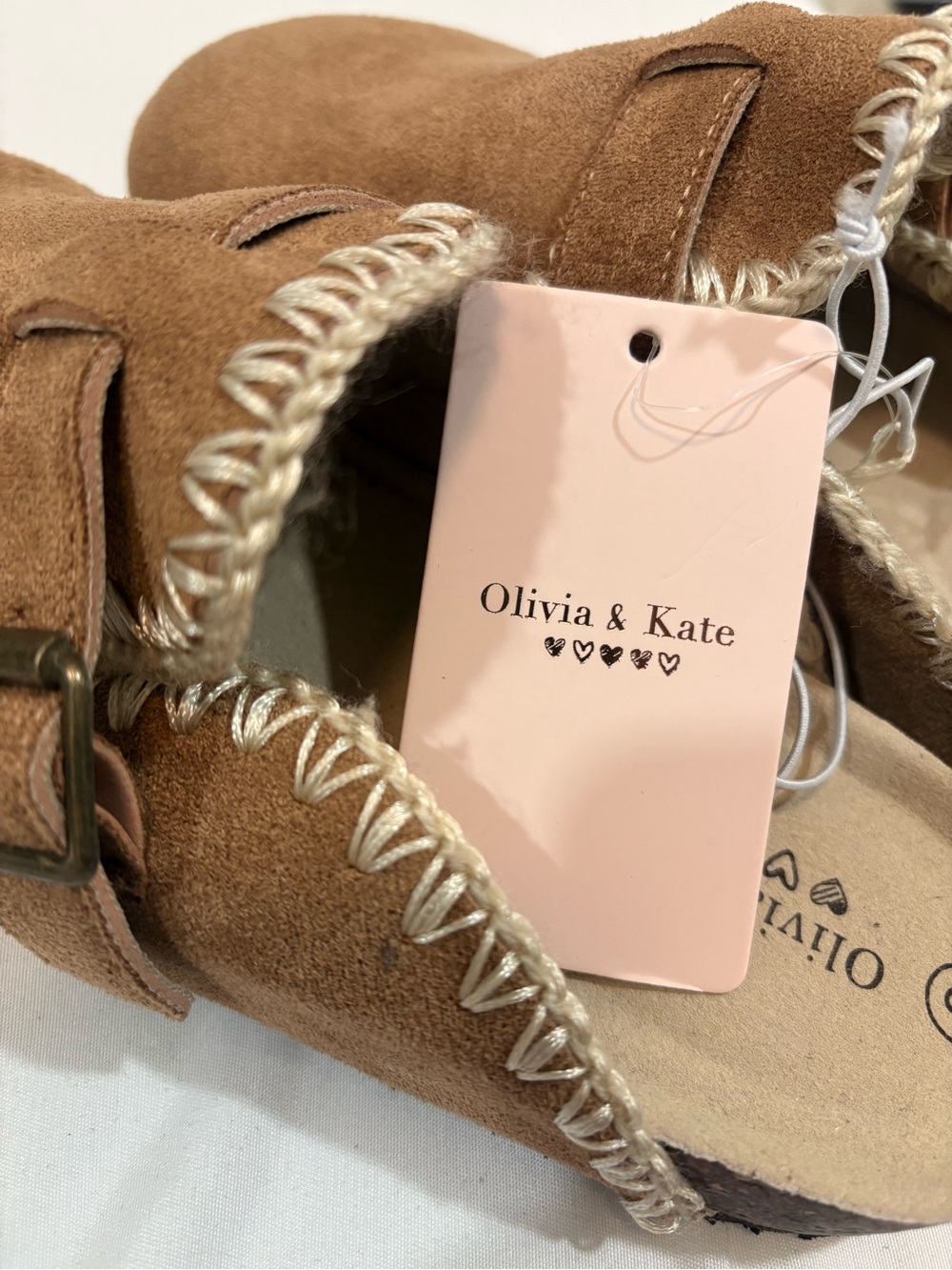 Olivia and Kate Kids' Brown Suede Slip-On Clogs Size 3 - New - Picture 4 of 7